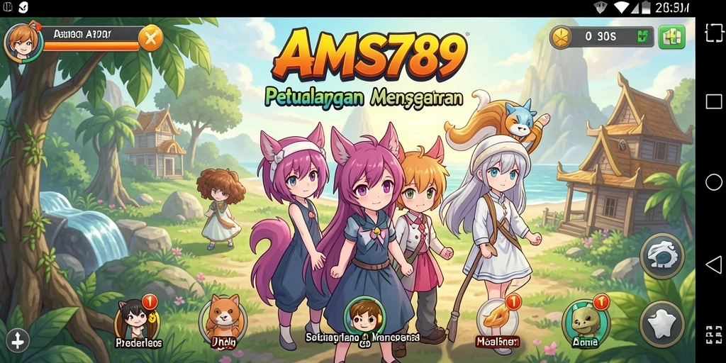 Screenshot gameplay AMS789 yang menunjukkan aksi seru karakter Anime.