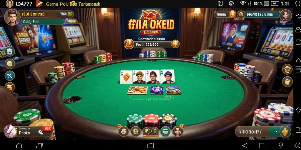 Tangkapan layar utama IDA777 menunjukkan momen seru permainan Poker.