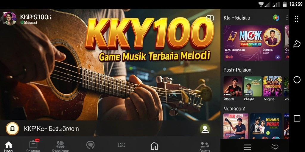 Tampilan gameplay KPK100 dengan aksi bermain musik yang seru.