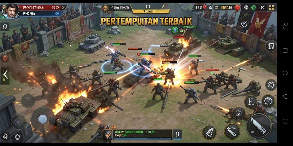 Tampilan gameplay PK95 yang epik dengan strategi SLG.